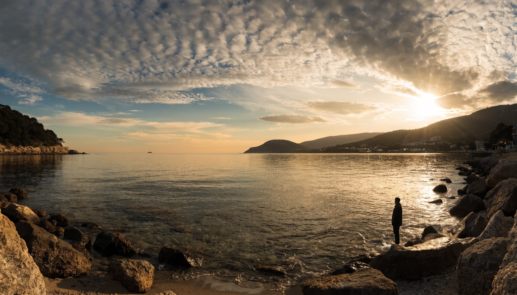 Asia Minor refugees legacy Piraeus coastline, photorealistic photograph at dusk