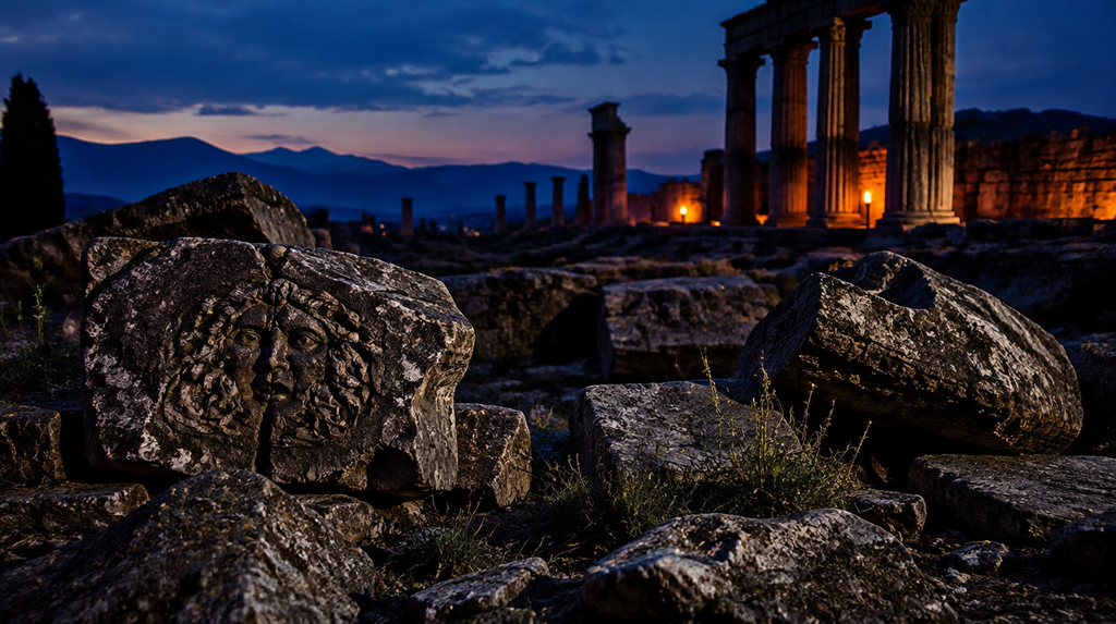Ancient ruins evoking the earliest Gorgon myths before the Medusa Victim or Monster debate began